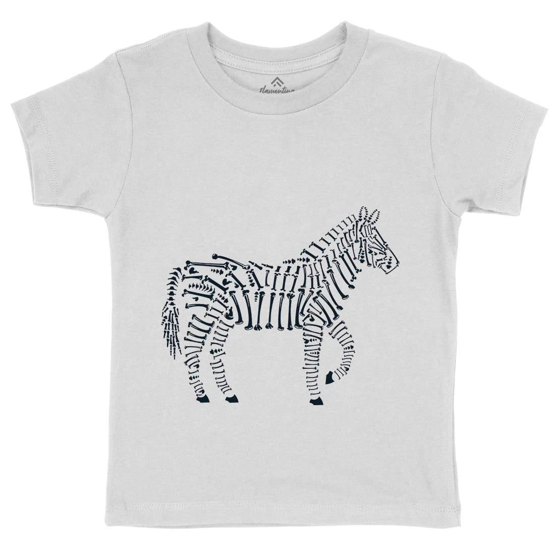 Zebra Bones Kids Organic Crew Neck T-Shirt Animals B098