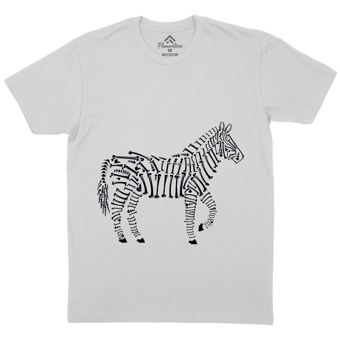 Zebra Bones Mens Crew Neck T-Shirt Animals B098