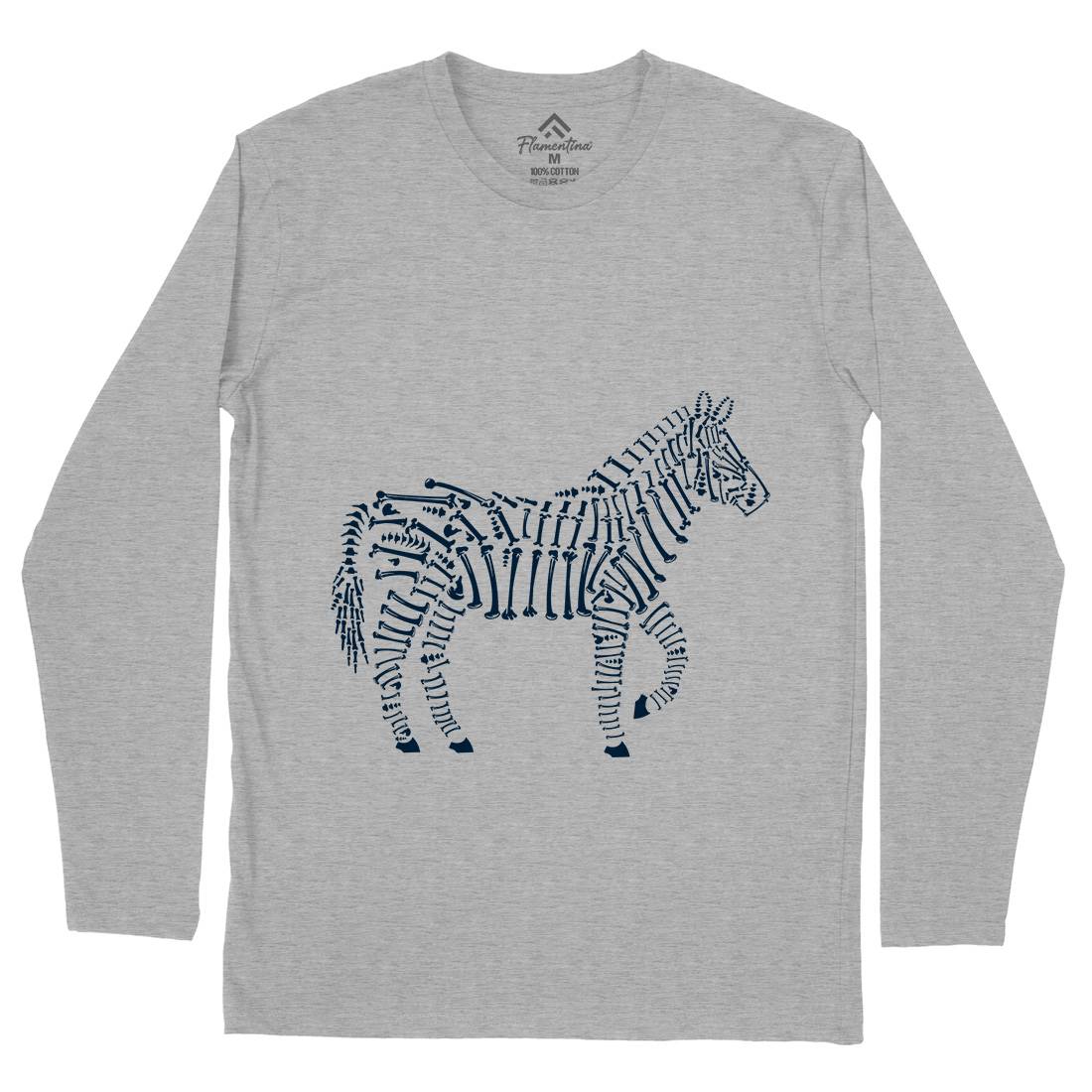 Zebra Bones Mens Long Sleeve T-Shirt Animals B098