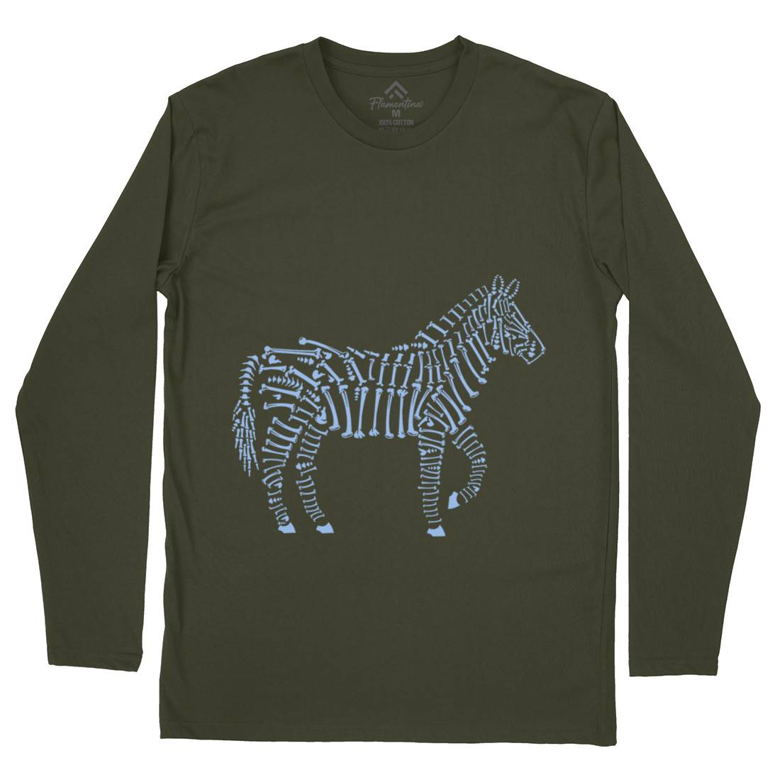 Zebra Bones Mens Long Sleeve T-Shirt Animals B098