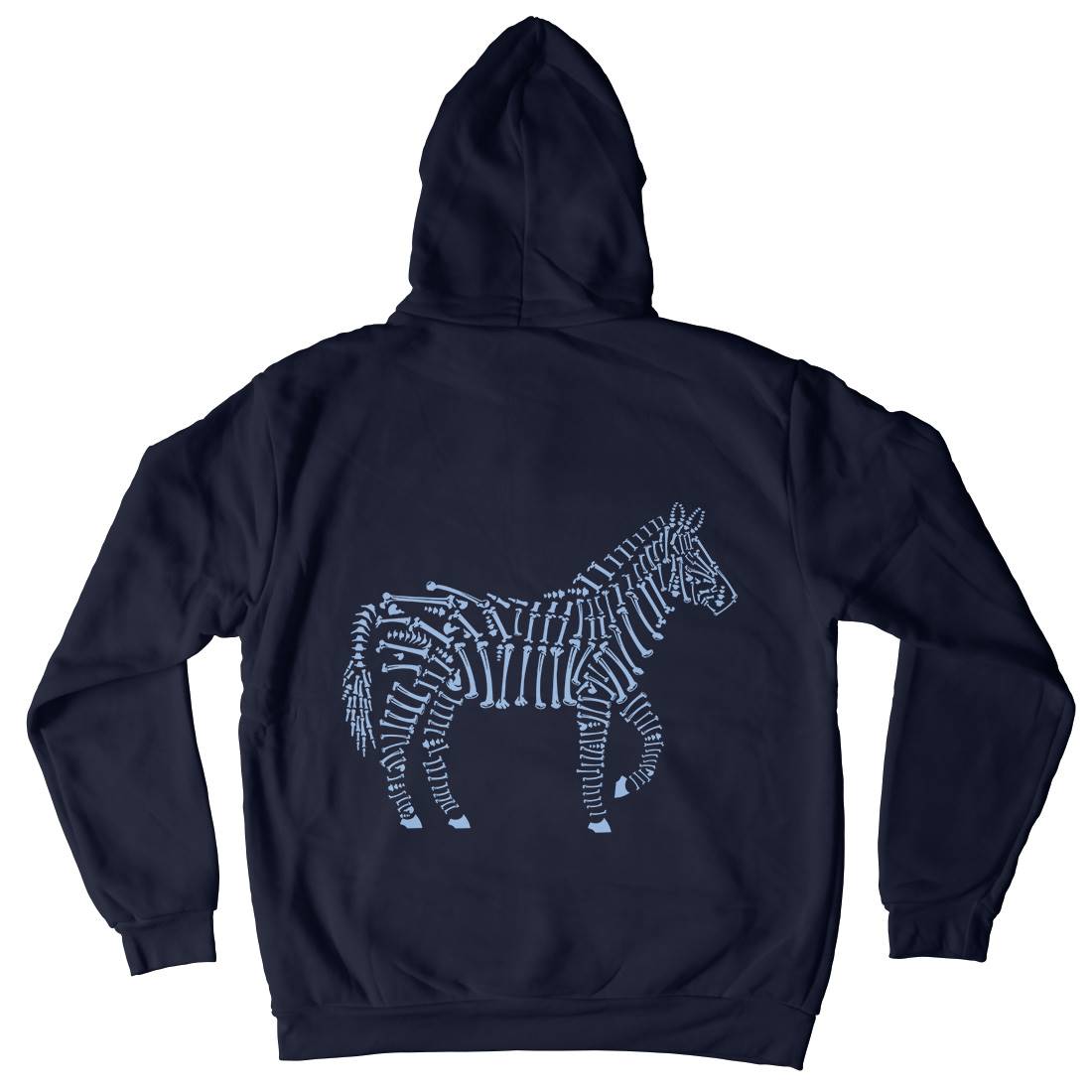 Zebra Bones Mens Hoodie With Pocket Animals B098