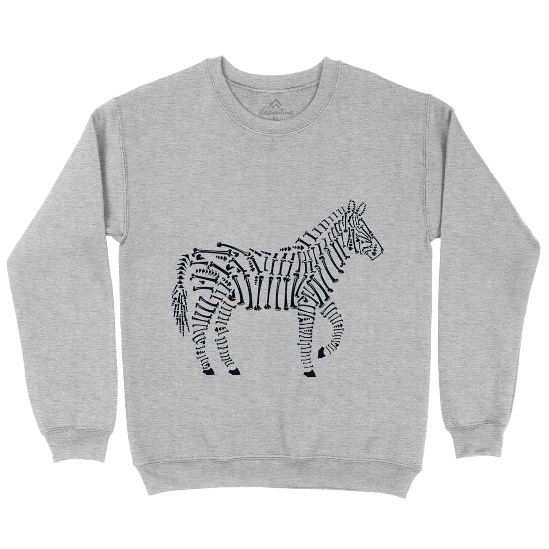Zebra Bones Mens Crew Neck Sweatshirt Animals B098