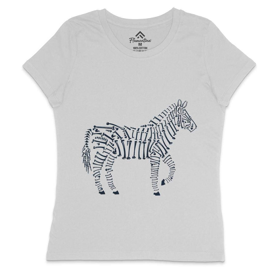 Zebra Bones Womens Crew Neck T-Shirt Animals B098
