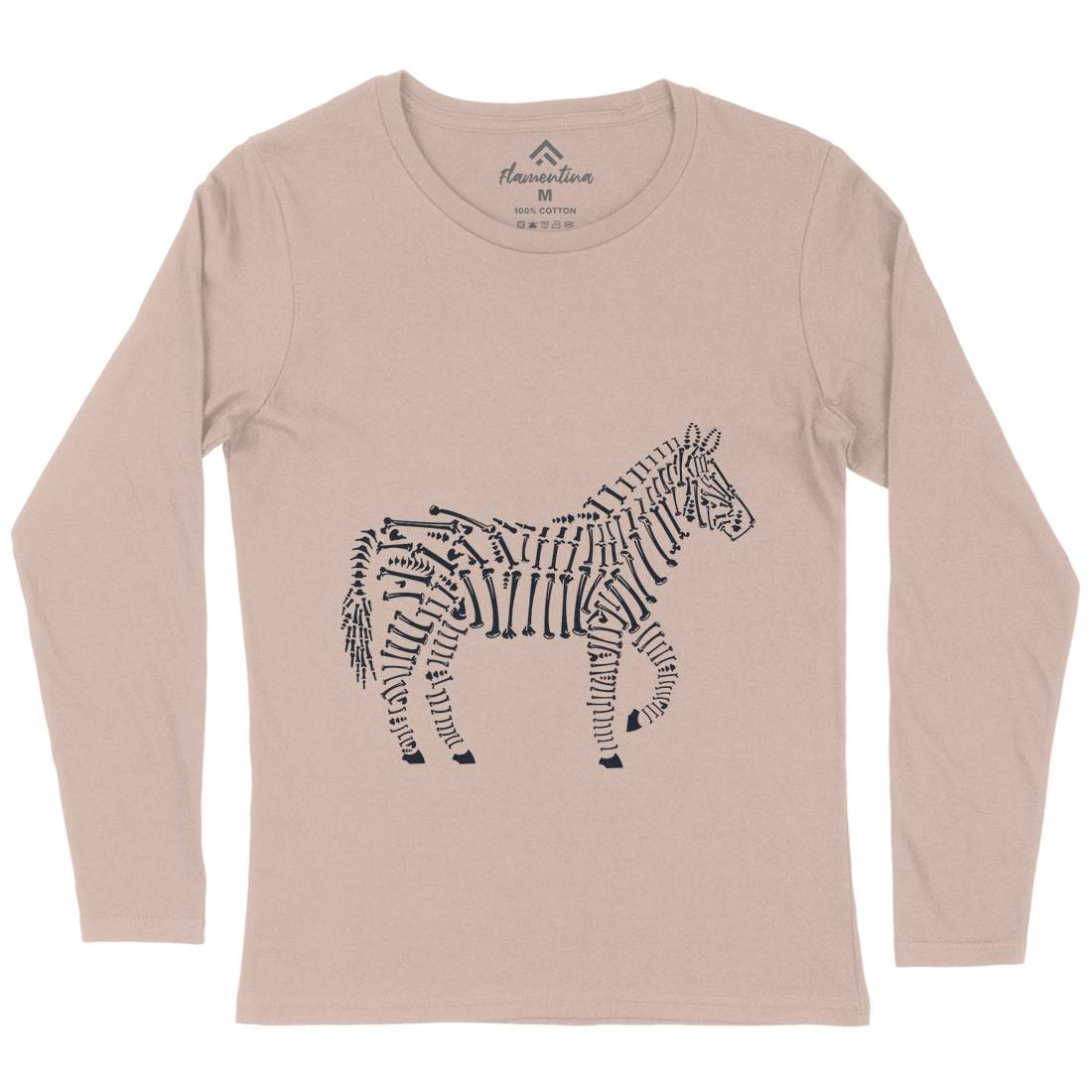 Zebra Bones Womens Long Sleeve T-Shirt Animals B098