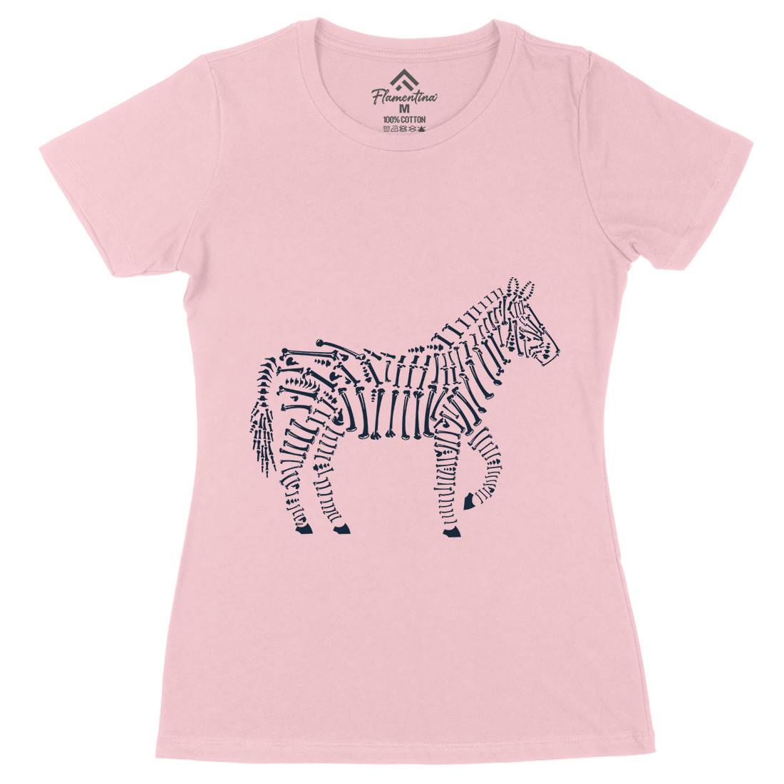 Zebra Bones Womens Organic Crew Neck T-Shirt Animals B098