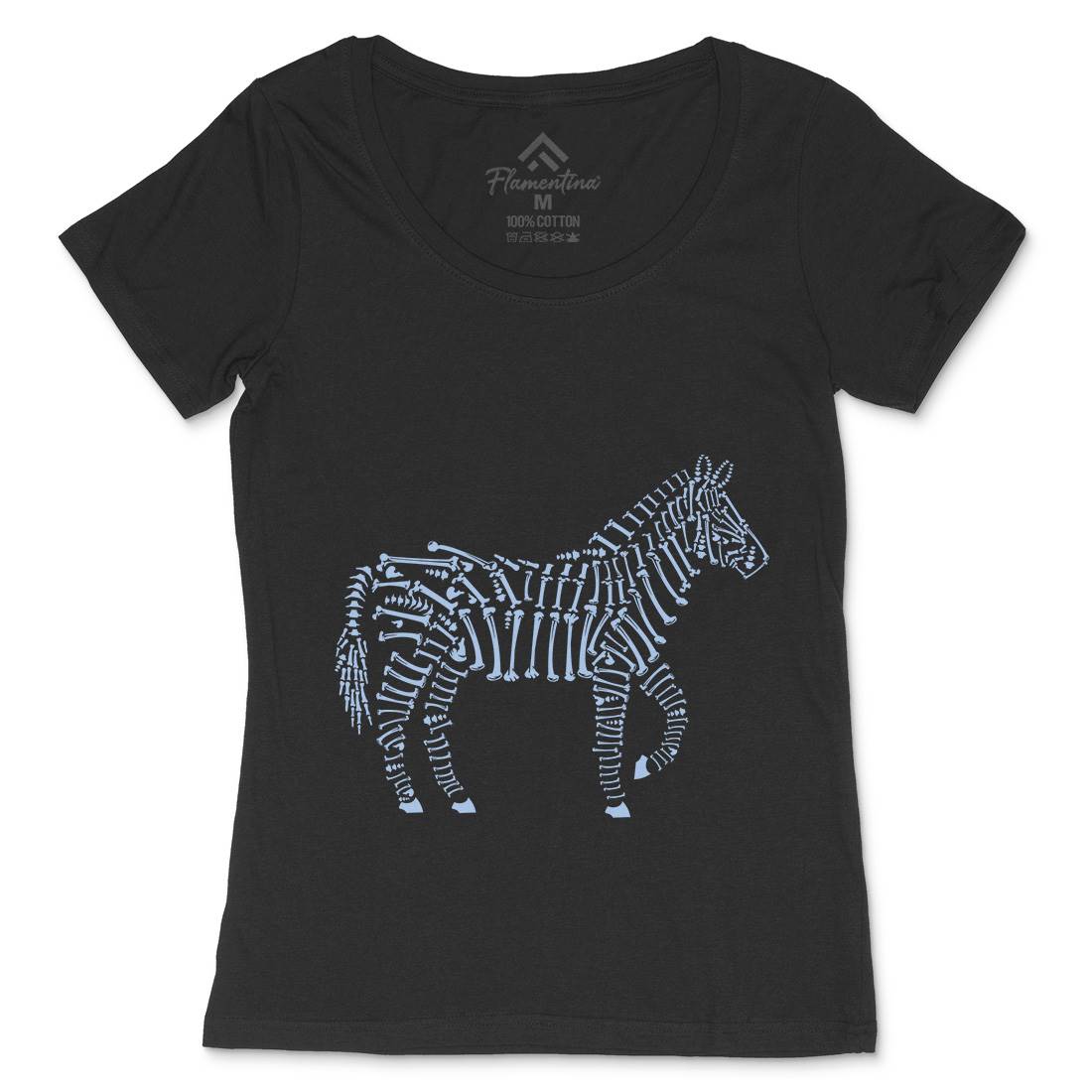 Zebra Bones Womens Scoop Neck T-Shirt Animals B098