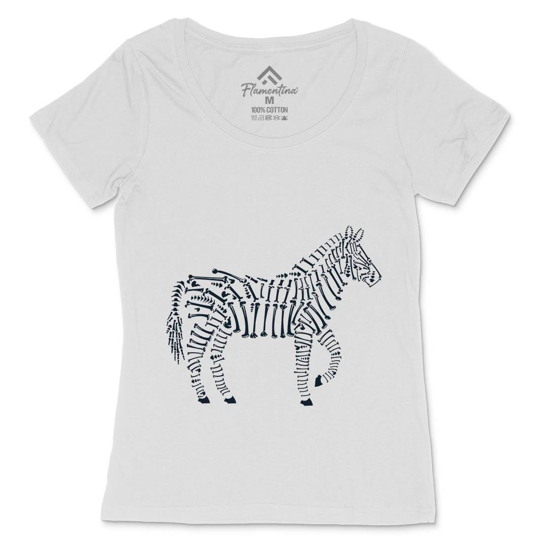 Zebra Bones Womens Scoop Neck T-Shirt Animals B098