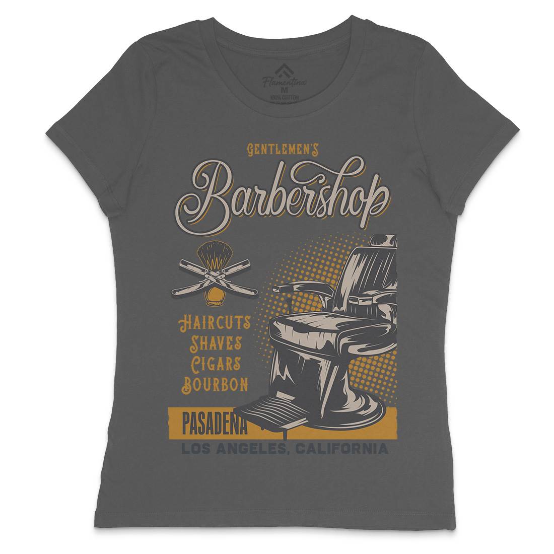 Barbershop Womens Crew Neck T-Shirt Barber B099