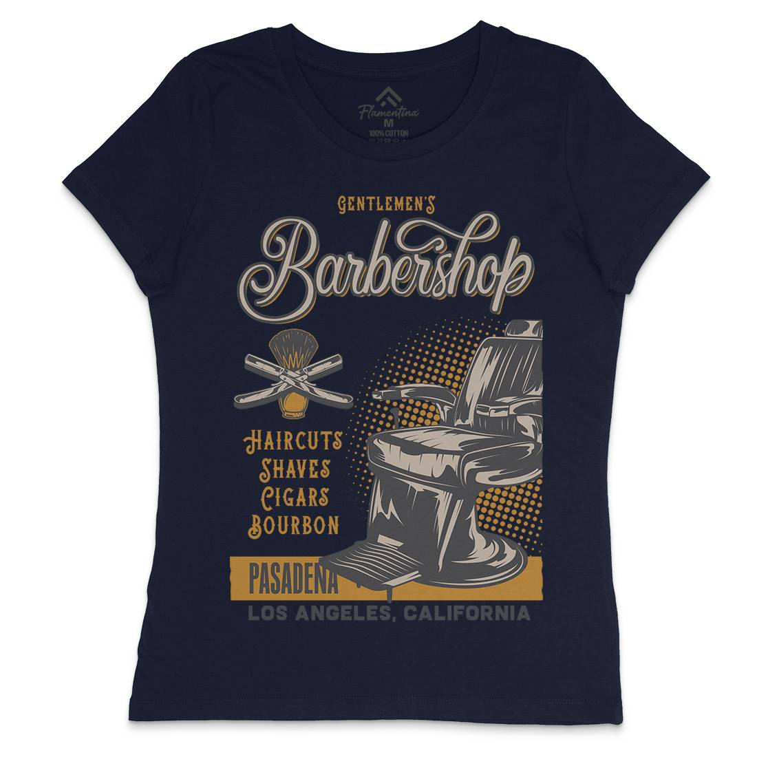 Barbershop Womens Crew Neck T-Shirt Barber B099