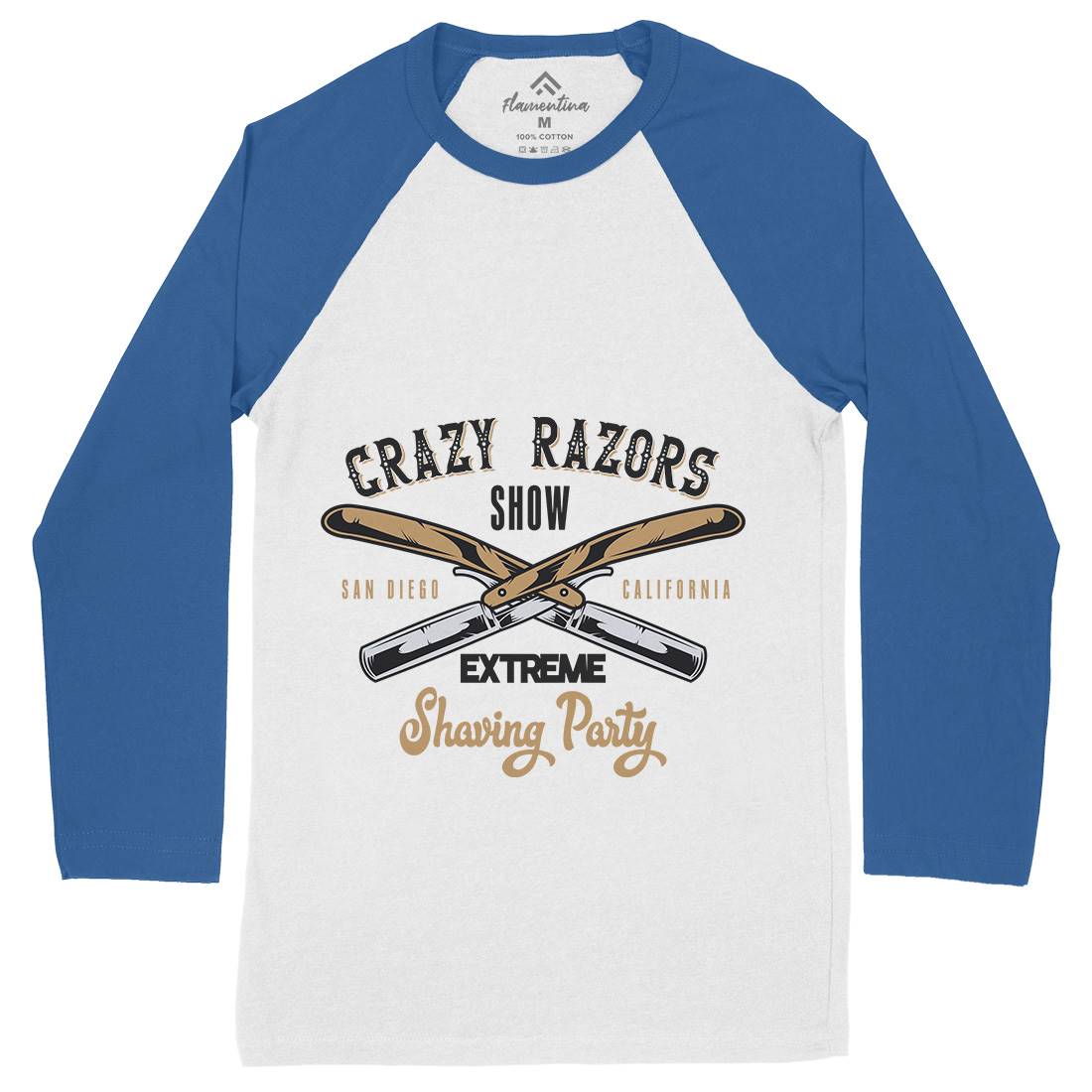 Barbershop Mens Long Sleeve Baseball T-Shirt Barber B101
