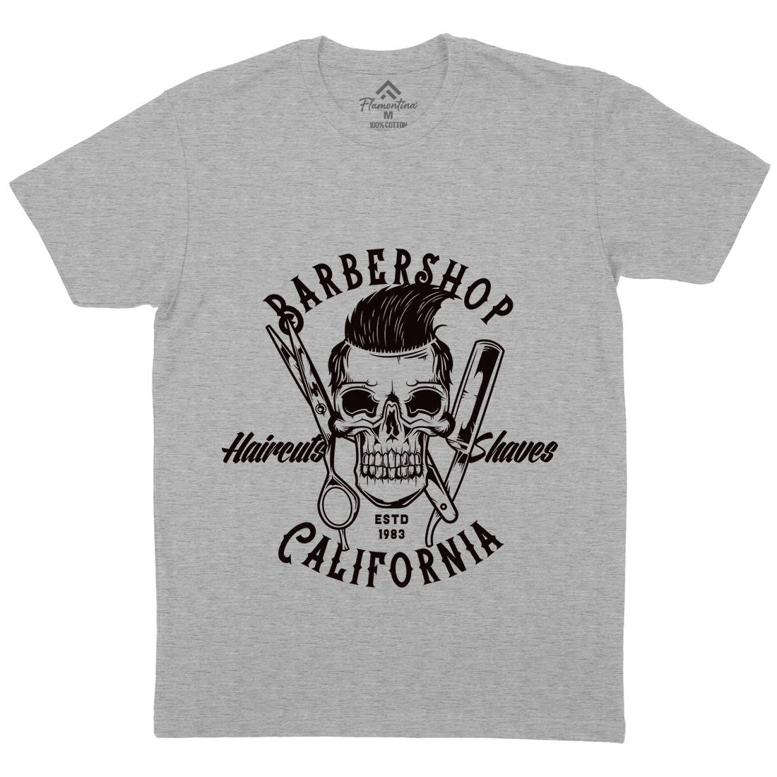 Barbershop Mens Organic Crew Neck T-Shirt Barber B102