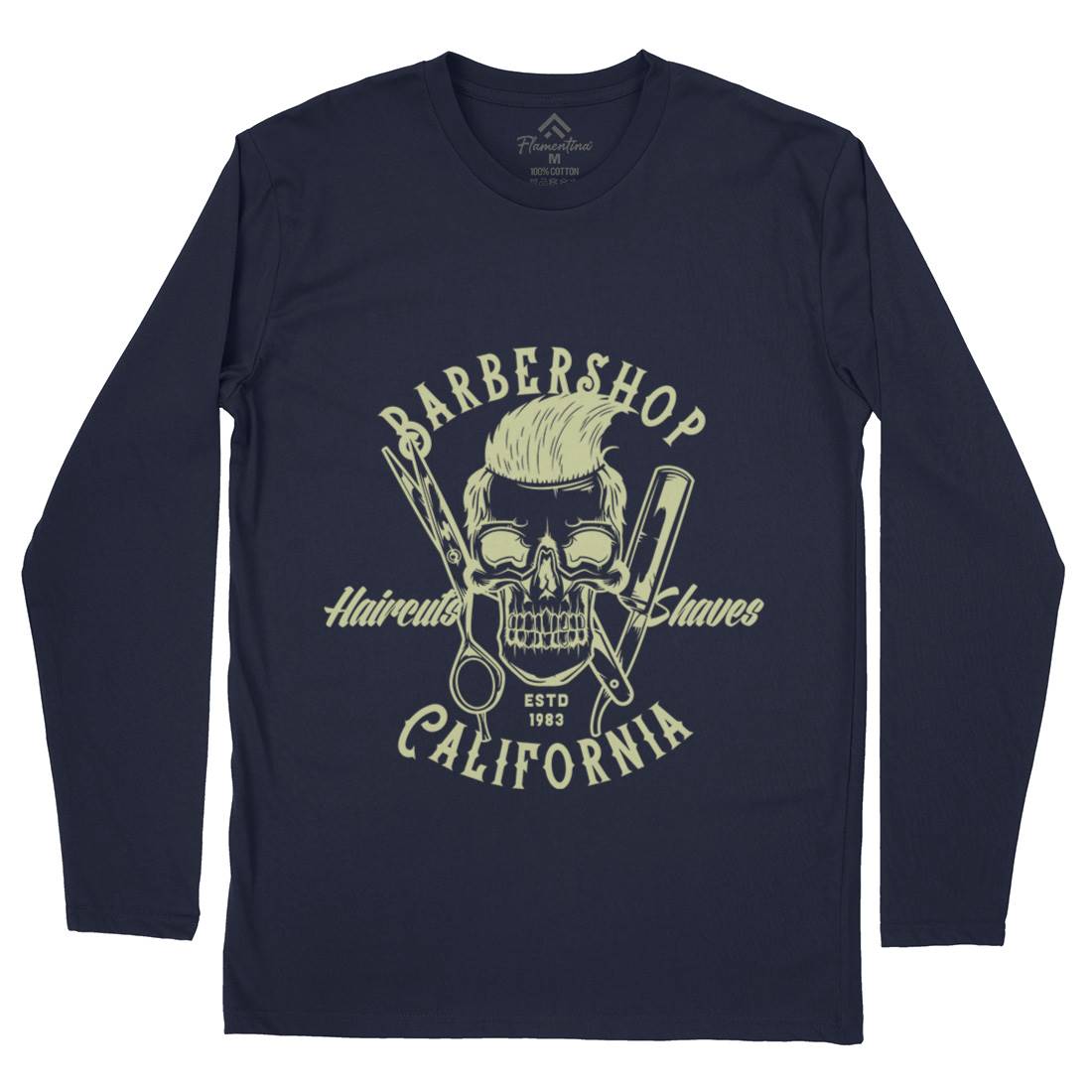 Barbershop Mens Long Sleeve T-Shirt Barber B102