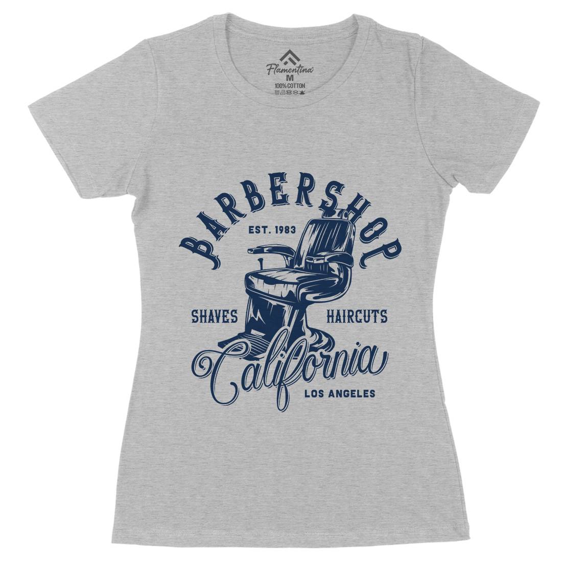 Barbershop Womens Organic Crew Neck T-Shirt Barber B103