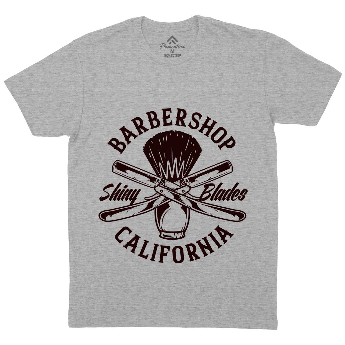 Barbershop Mens Organic Crew Neck T-Shirt Barber B104