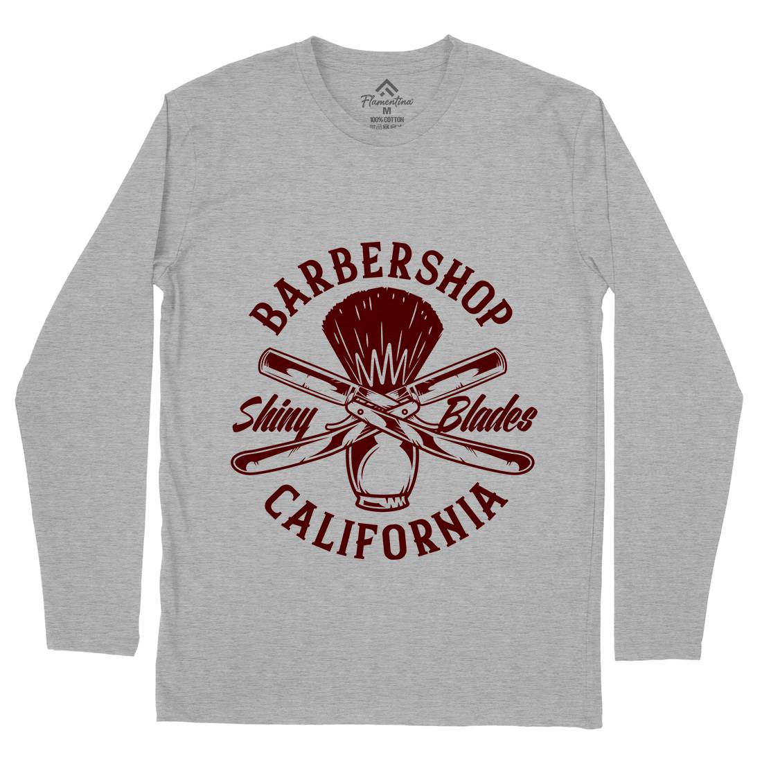 Barbershop Mens Long Sleeve T-Shirt Barber B104