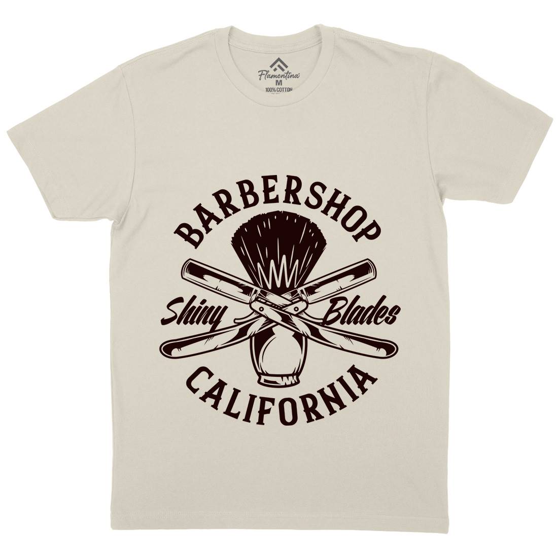 Barbershop Mens Organic Crew Neck T-Shirt Barber B104