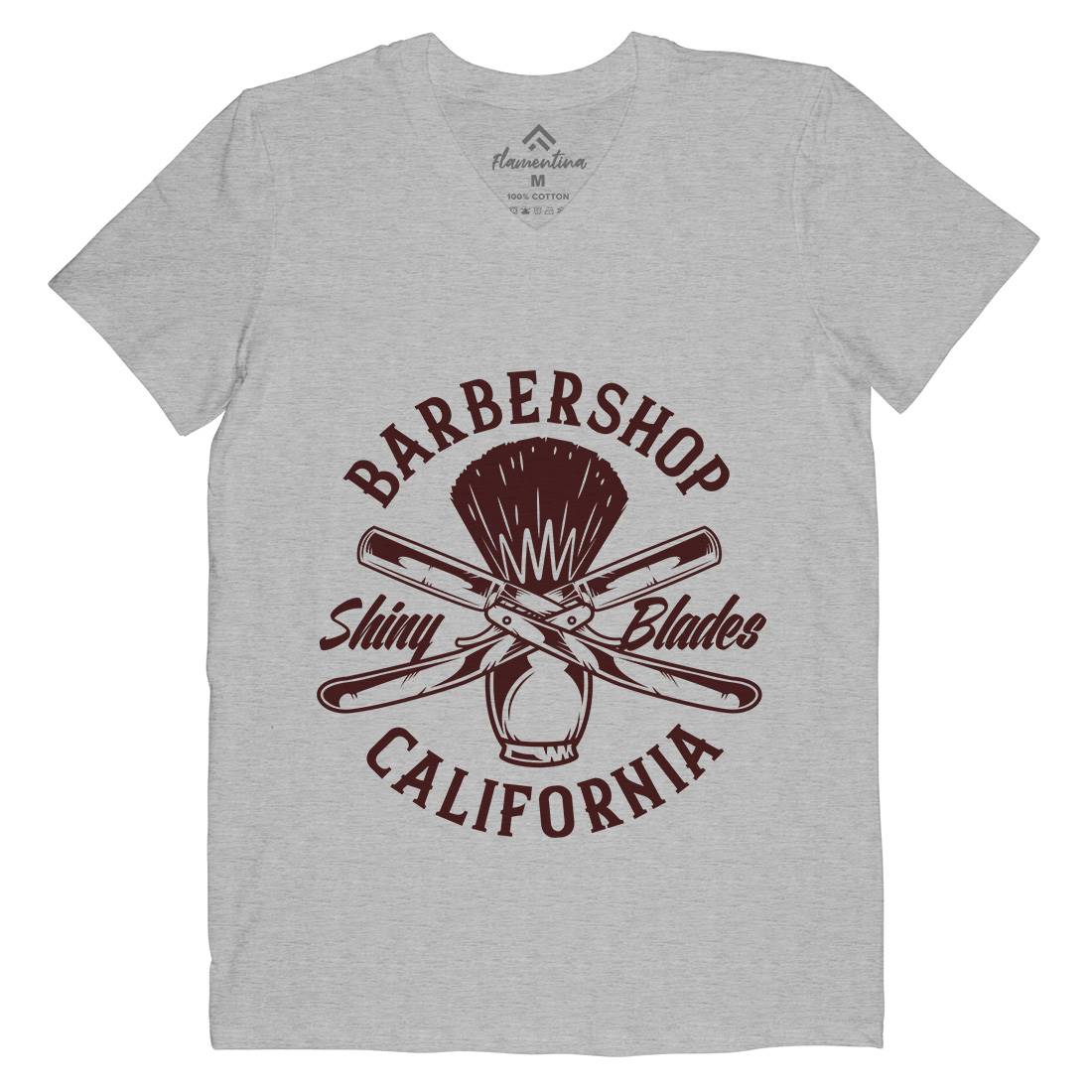 Barbershop Mens V-Neck T-Shirt Barber B104
