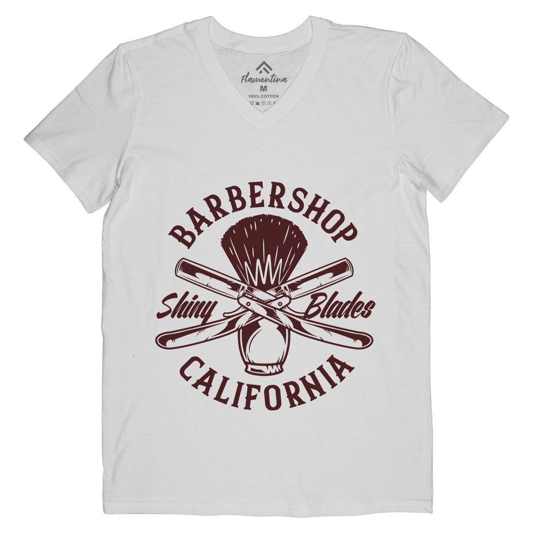Barbershop Mens V-Neck T-Shirt Barber B104