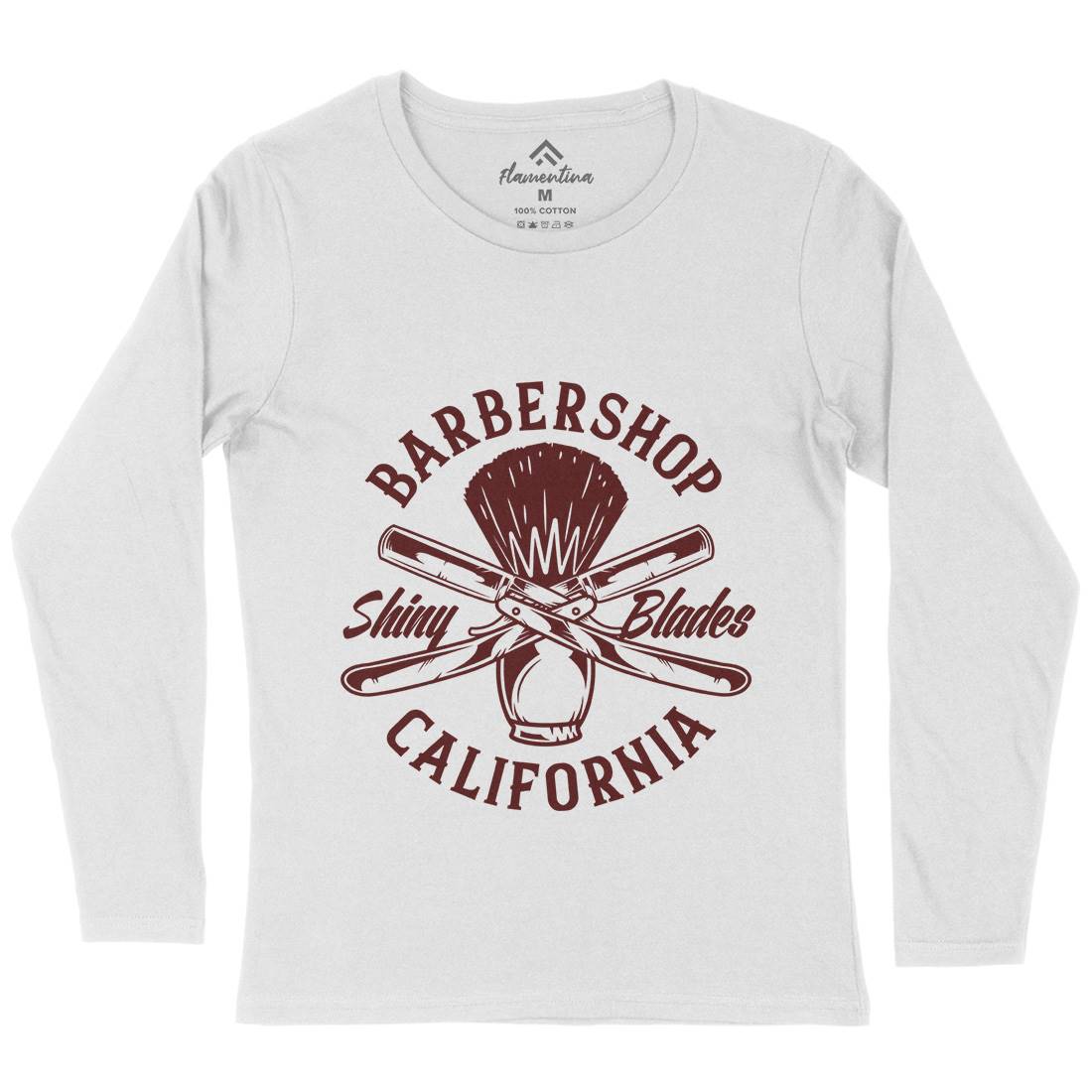 Barbershop Womens Long Sleeve T-Shirt Barber B104
