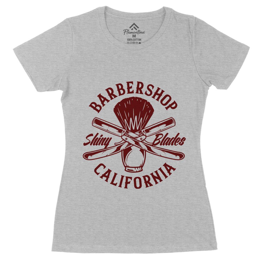 Barbershop Womens Organic Crew Neck T-Shirt Barber B104