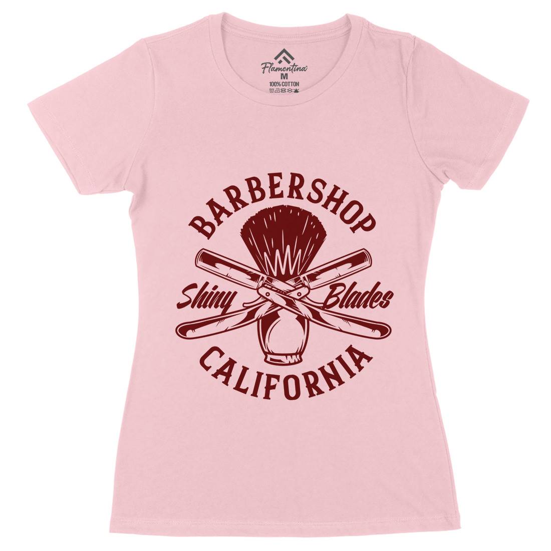 Barbershop Womens Organic Crew Neck T-Shirt Barber B104