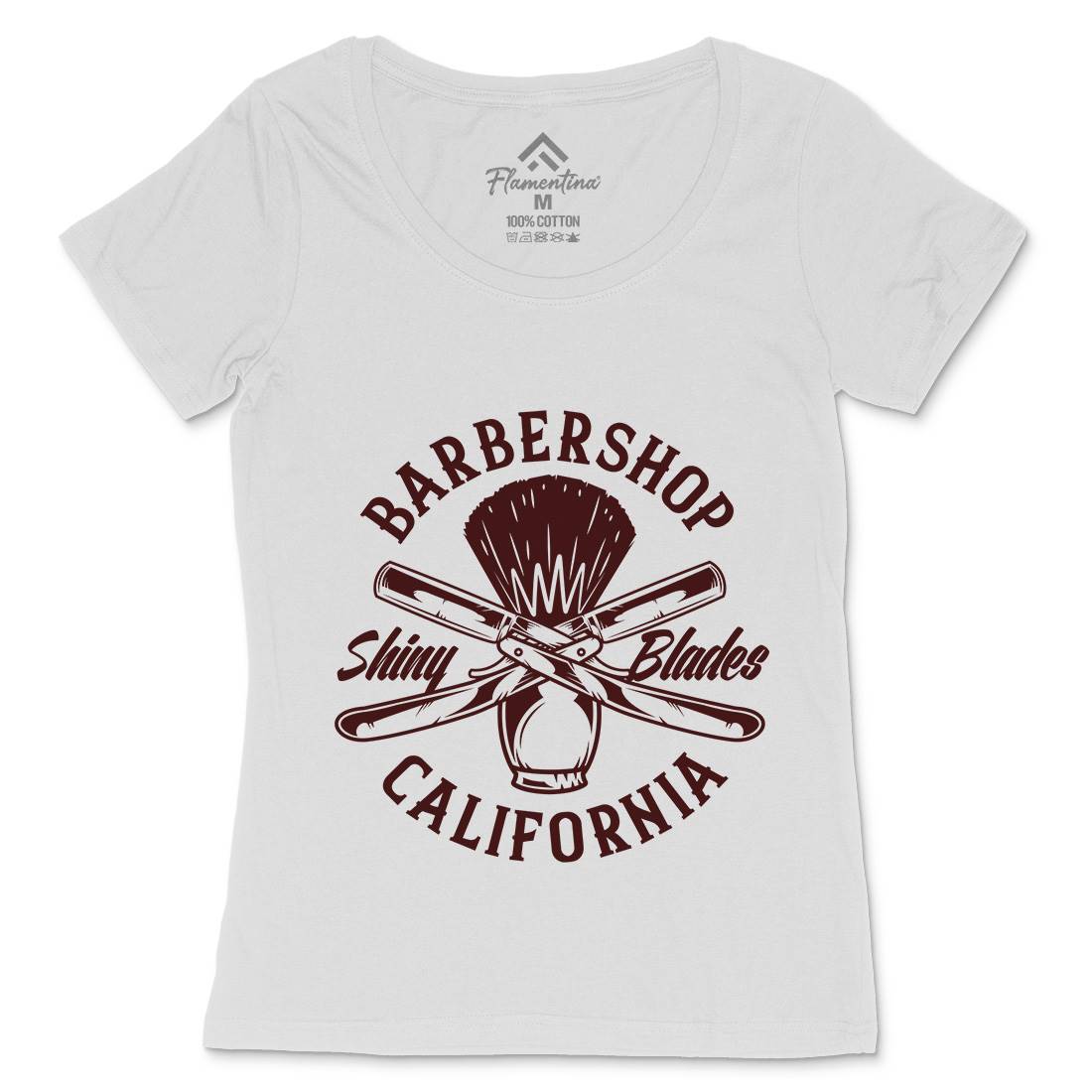Barbershop Womens Scoop Neck T-Shirt Barber B104