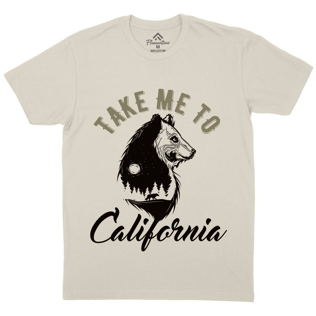 Bear Mens Organic Crew Neck T-Shirt Animals B106