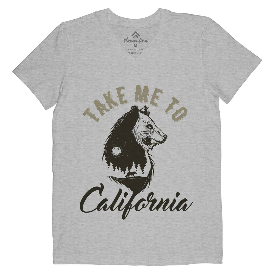 Bear Mens V-Neck T-Shirt Animals B106