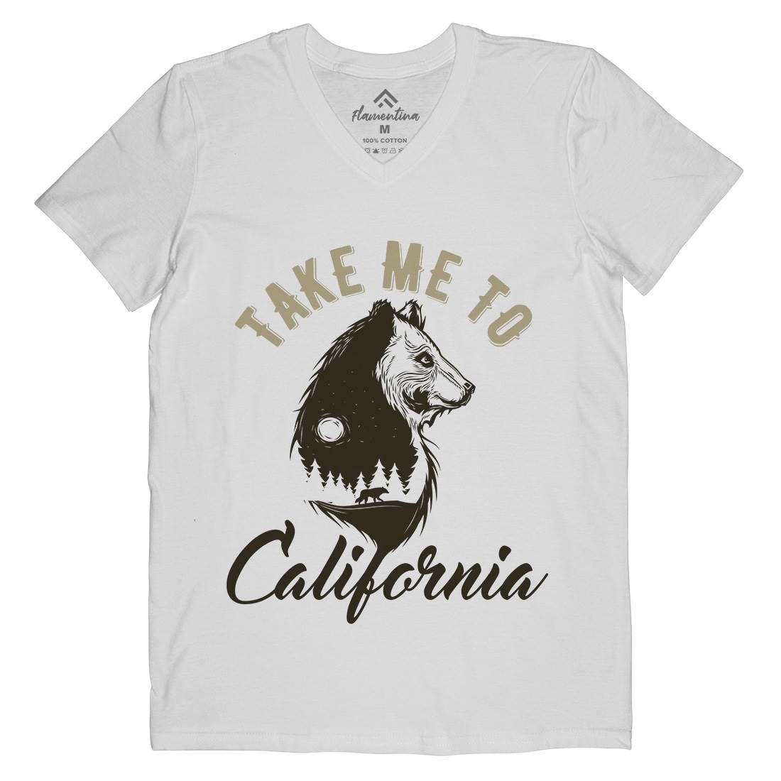 Bear Mens Organic V-Neck T-Shirt Animals B106