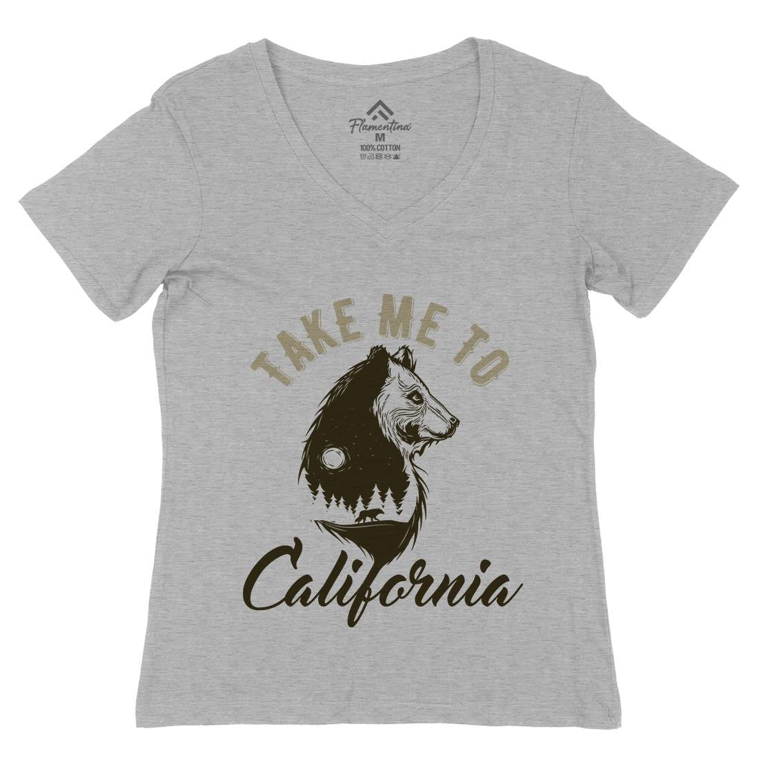 Bear Womens Organic V-Neck T-Shirt Animals B106