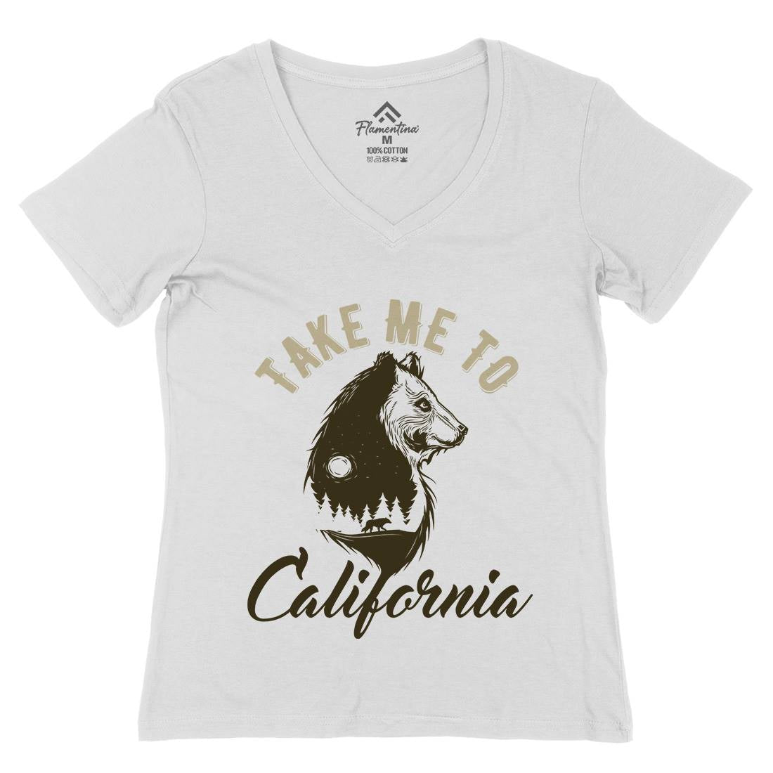 Bear Womens Organic V-Neck T-Shirt Animals B106