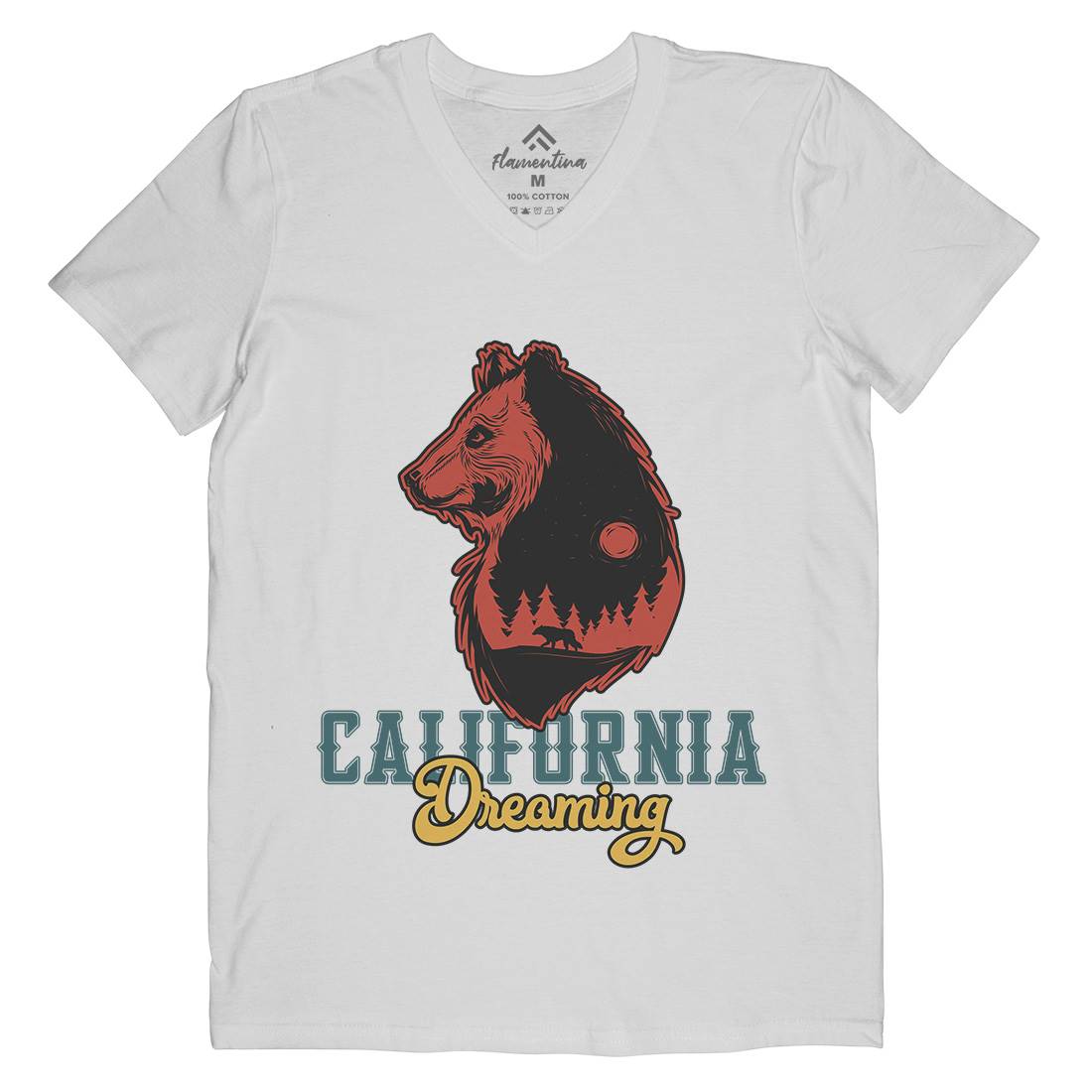 Bear Mens Organic V-Neck T-Shirt Animals B107