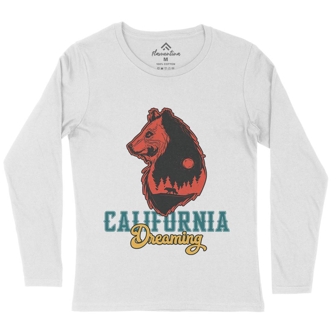 Bear Womens Long Sleeve T-Shirt Animals B107
