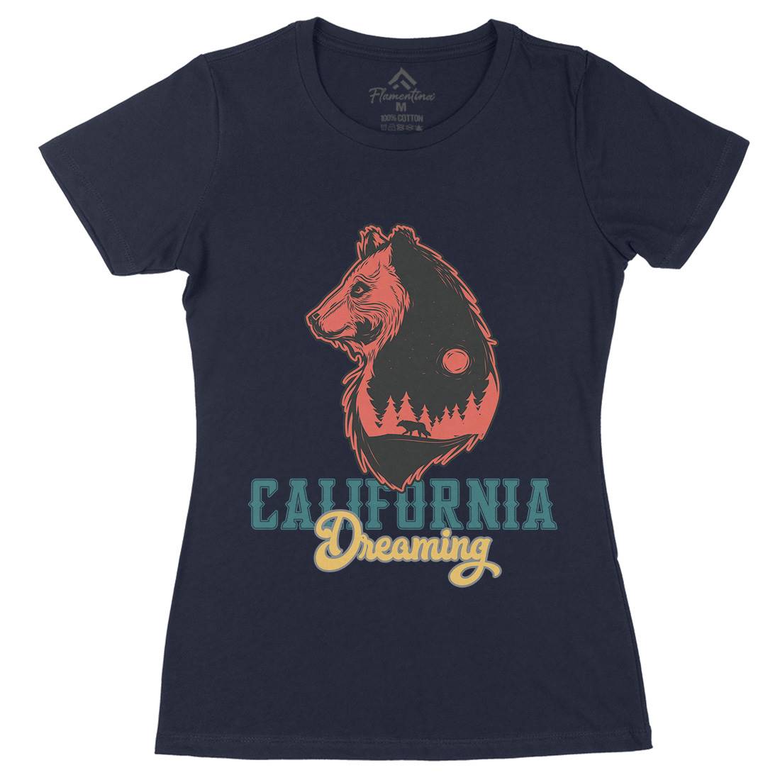 Bear Womens Organic Crew Neck T-Shirt Animals B107