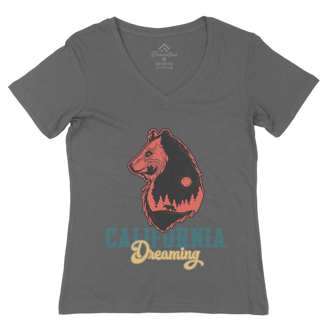 Bear Womens Organic V-Neck T-Shirt Animals B107