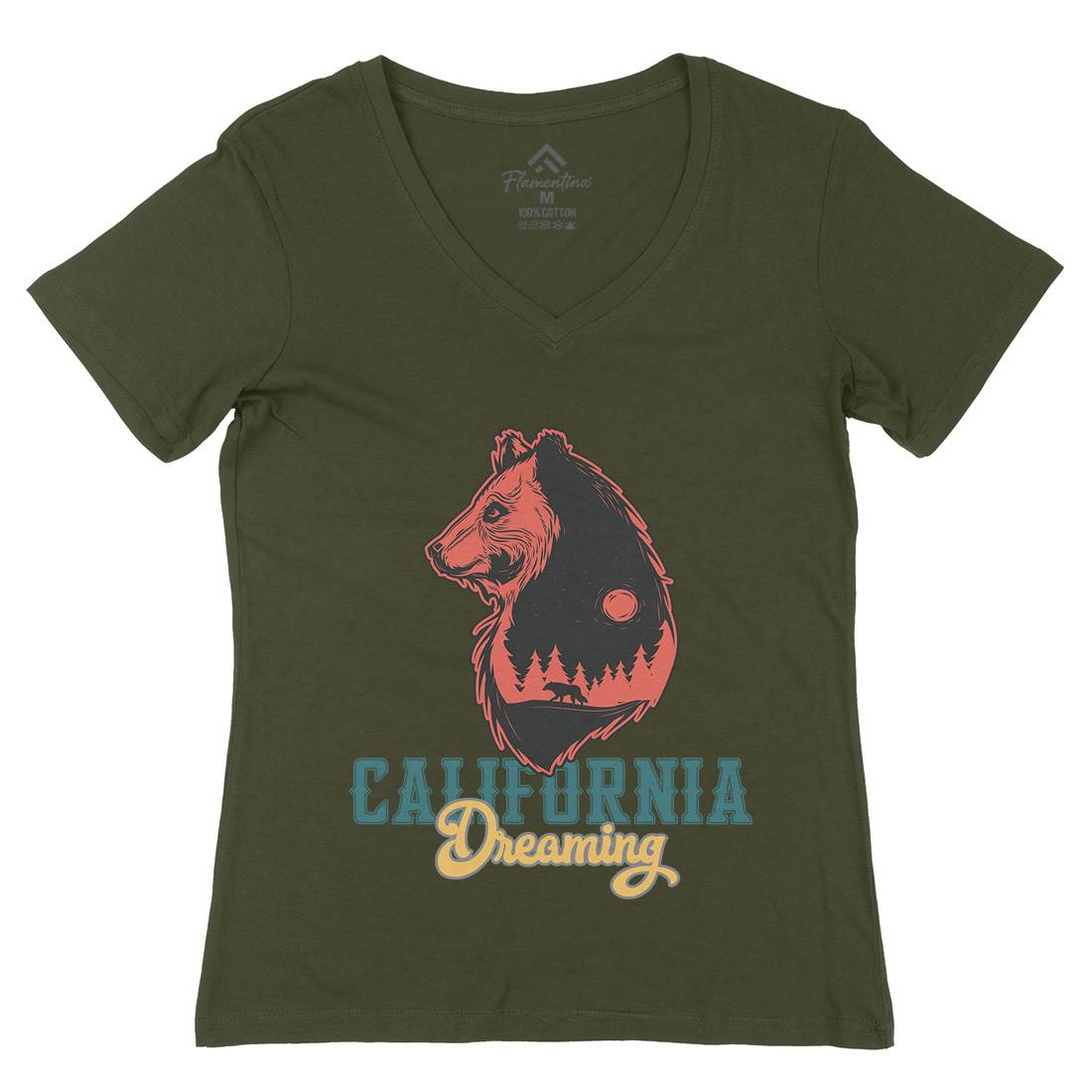 Bear Womens Organic V-Neck T-Shirt Animals B107