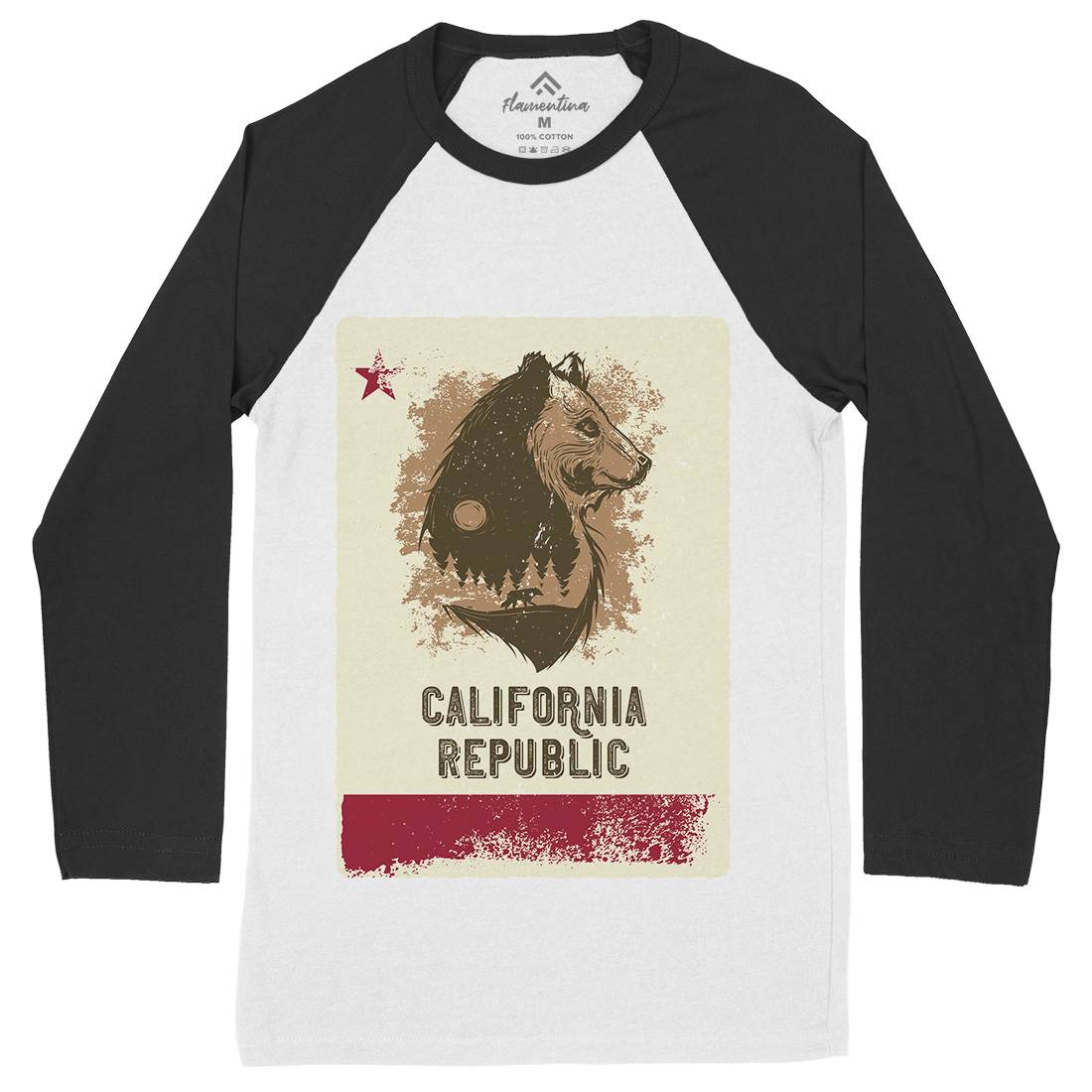 Bear Mens Long Sleeve Baseball T-Shirt Animals B108