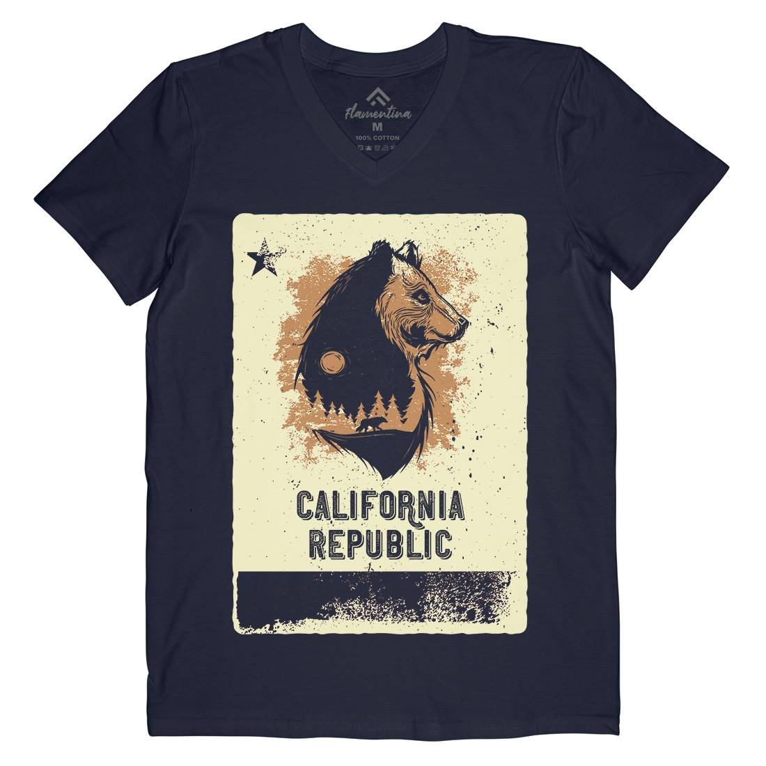 Bear Mens Organic V-Neck T-Shirt Animals B108
