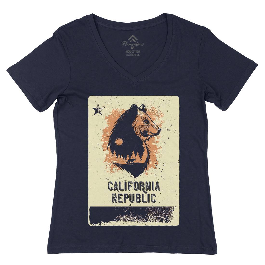 Bear Womens Organic V-Neck T-Shirt Animals B108