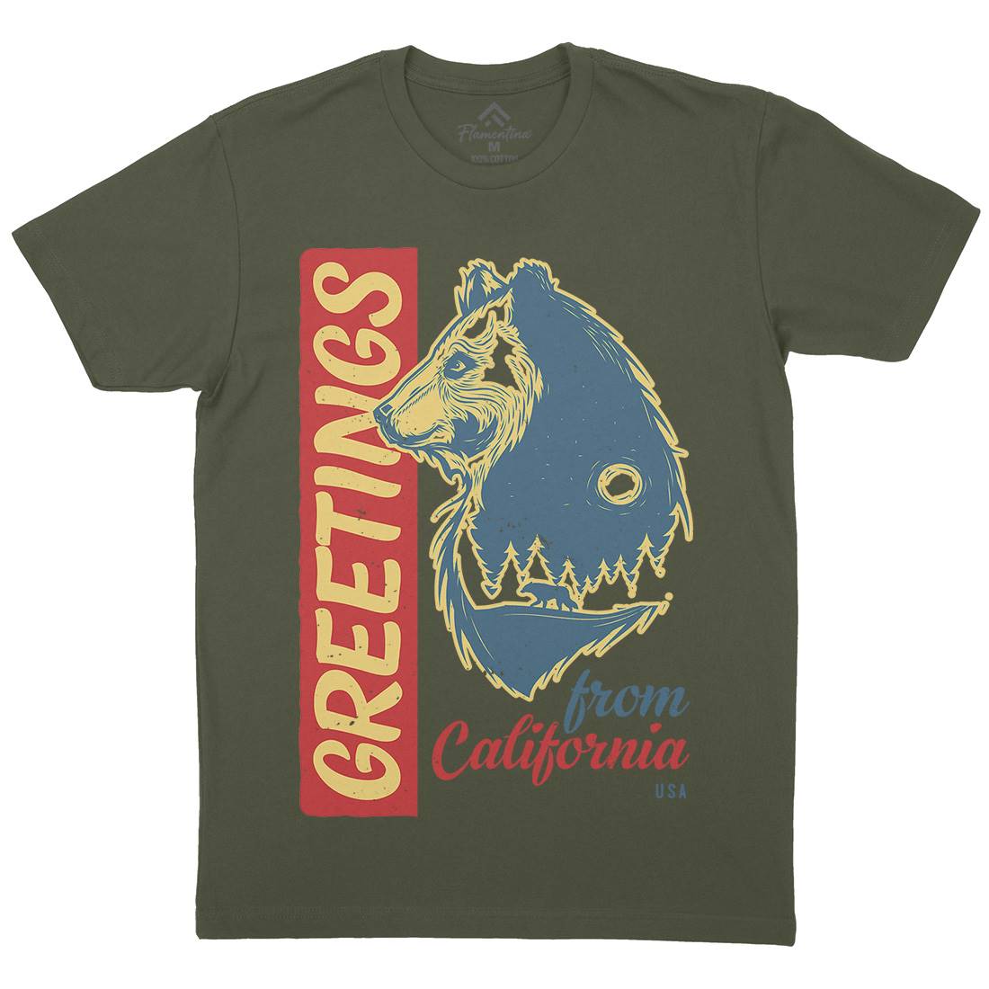 Bear Mens Crew Neck T-Shirt Animals B109