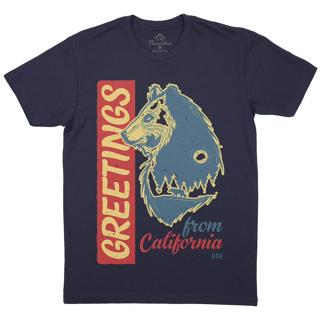 Bear Mens Crew Neck T-Shirt Animals B109