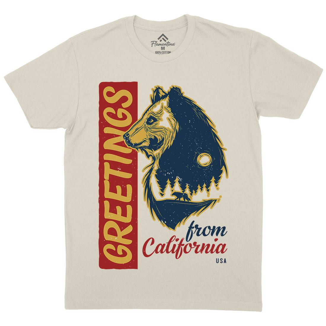 Bear Mens Organic Crew Neck T-Shirt Animals B109