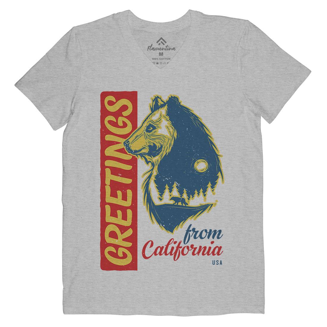 Bear Mens V-Neck T-Shirt Animals B109