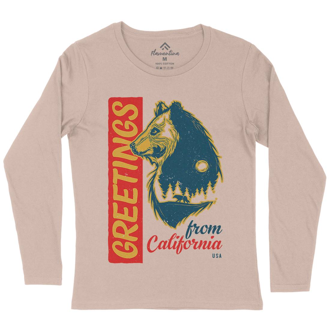 Bear Womens Long Sleeve T-Shirt Animals B109