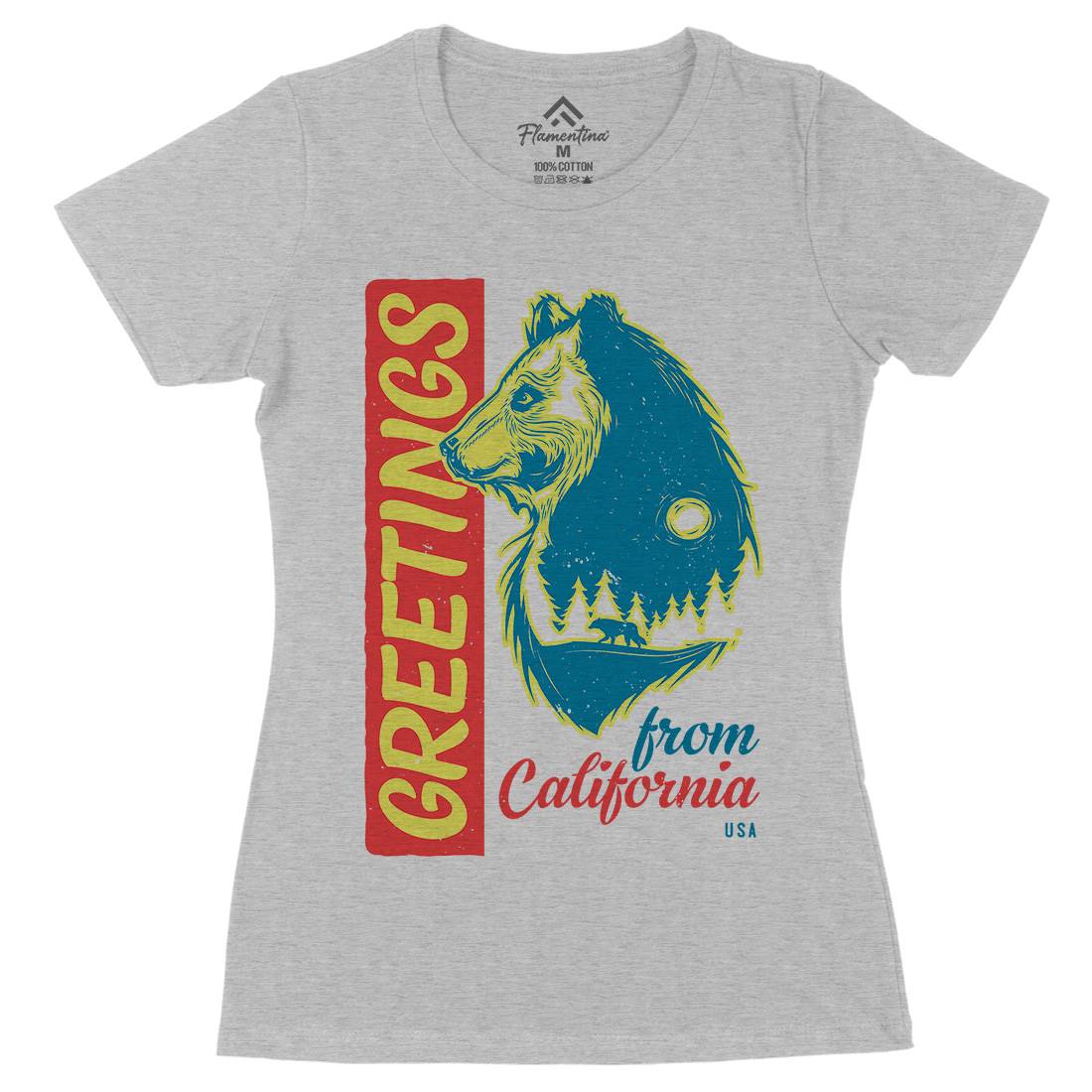 Bear Womens Organic Crew Neck T-Shirt Animals B109