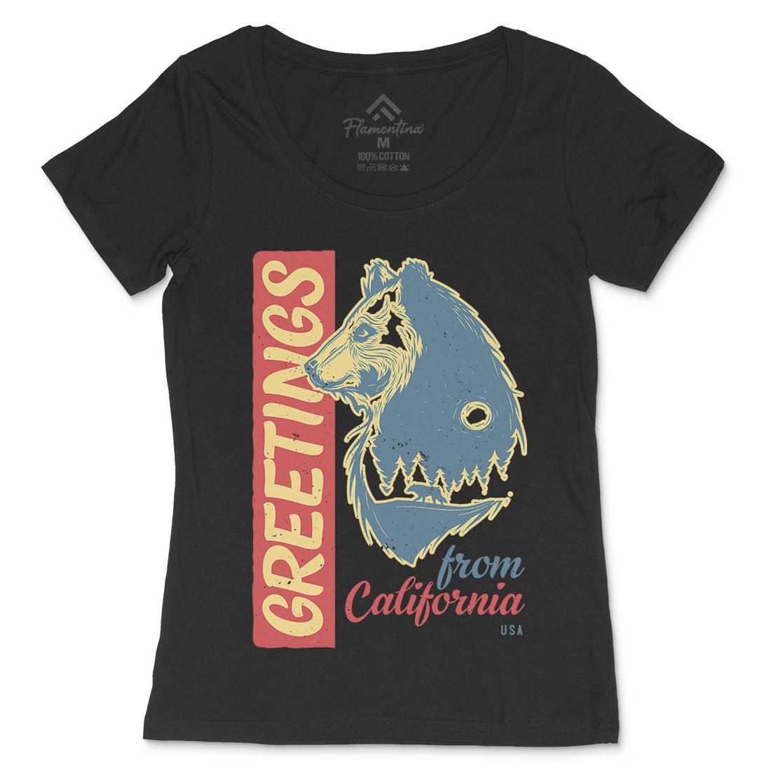 Bear Womens Scoop Neck T-Shirt Animals B109