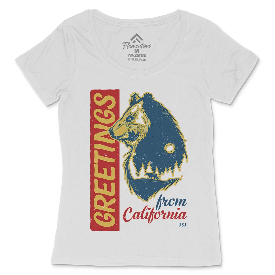 Bear Womens Scoop Neck T-Shirt Animals B109