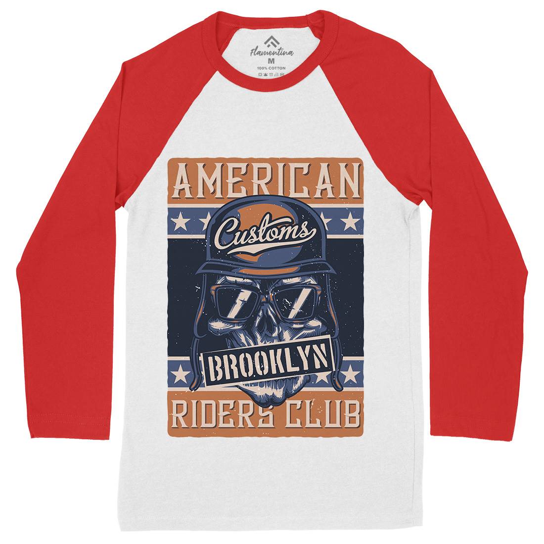 Biker Mens Long Sleeve Baseball T-Shirt Bikes B113