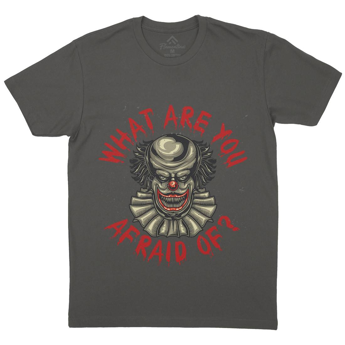 Clown Mens Organic Crew Neck T-Shirt Horror B114