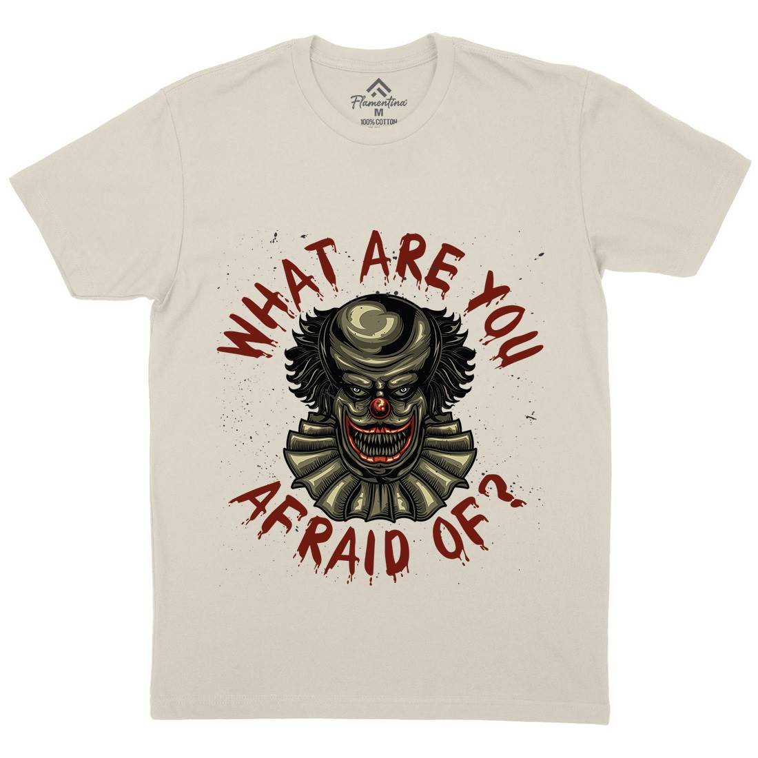 Clown Mens Organic Crew Neck T-Shirt Horror B114